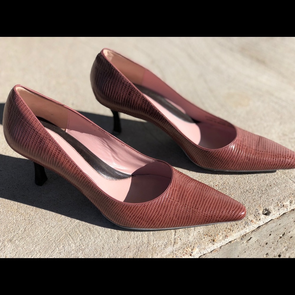 Leather PINK heels!!